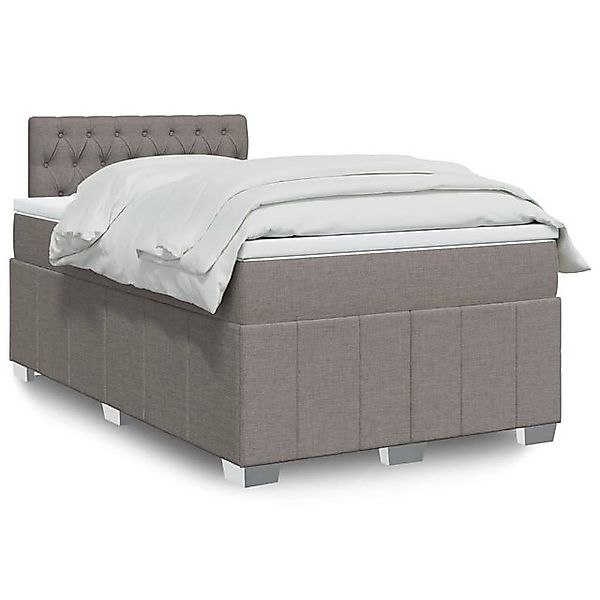 vidaXL Boxspringbett, Boxspringbett mit Matratze Taupe 120x190 cm Stoff günstig online kaufen