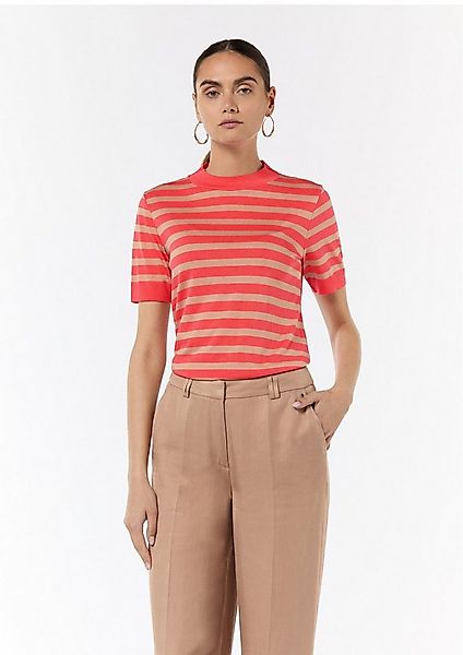 comma Kurzarmshirt T-Shirt T-Shirt aus Lyocellmix mit Rippbündchen günstig online kaufen