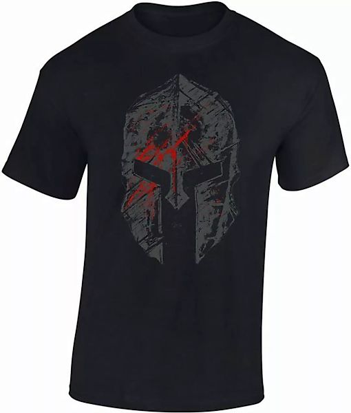 Baddery Print-Shirt Sparta T-Shirt : Phalanx Helm - Gym Sport Fitness auch günstig online kaufen