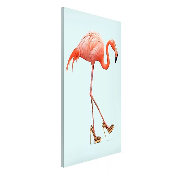 Magnettafel Tiere - Hochformat 3:4 Flamingo mit High Heels günstig online kaufen