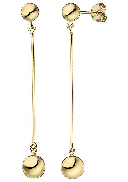 JOBO Paar Ohrhänger Ohrringe Kugel hängend 58 mm lang, 925 Silber vergoldet günstig online kaufen