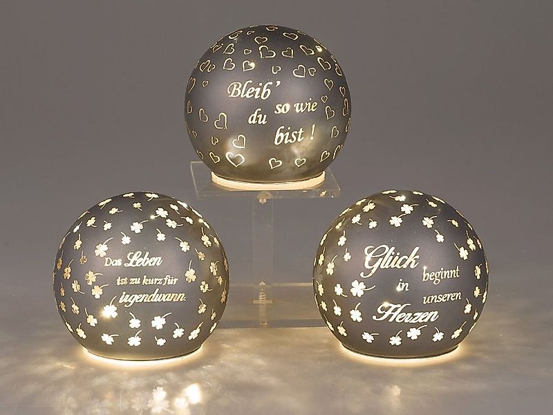 formano Kugelleuchte Sprüche, Mit Timerfunktion günstig online kaufen