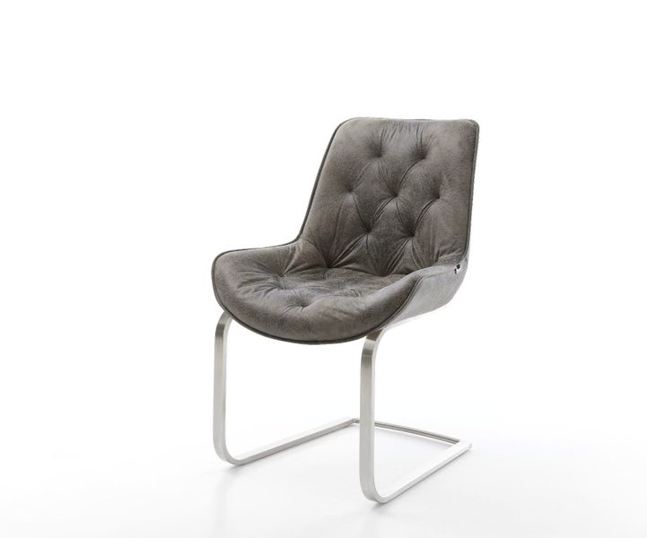 DELIFE Polsterstuhl Taimi-Flex, Freischwinger flach Edelstahl günstig online kaufen