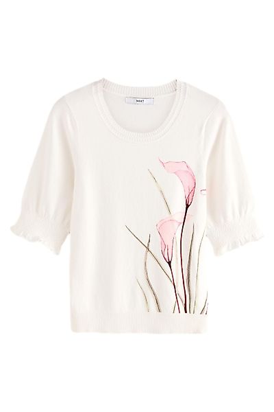 Next T-Shirt Kurzarm-T-Shirt mit Rüschenrand (1-tlg) günstig online kaufen