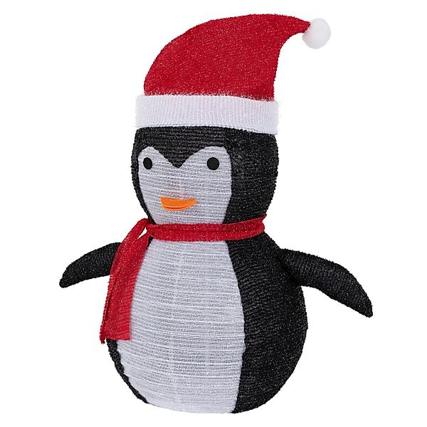 ECD Germany LED Weihnachts Pinguin mit Mütze Schal Gartenfigur 68 cm günstig online kaufen