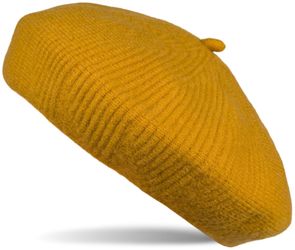 styleBREAKER Baskenmütze Feinstrick Baskenmütze mit Streifen günstig online kaufen