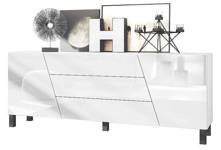 Vladon Sideboard Houston (Kommode, mit 2 Türen und 3 Schubladen), Weiß matt günstig online kaufen