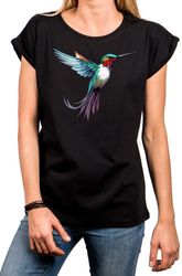 MAKAYA Print-Shirt Damen Kurzarm Baumwolle Schmetterling günstig online kaufen