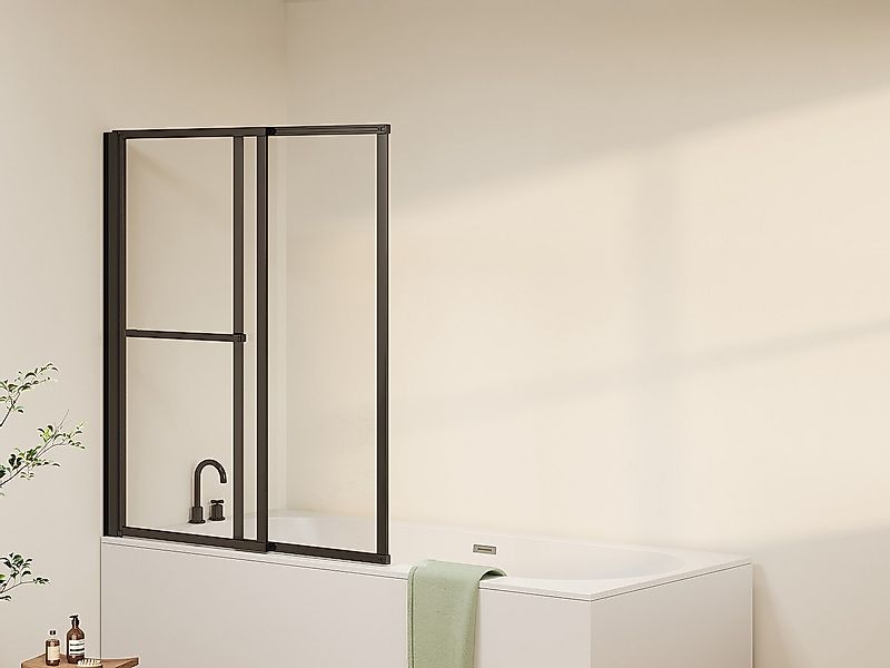 Schwenkbare und hochklappbare Badewannenabtrennung mit Handtuchhalter – Mat günstig online kaufen