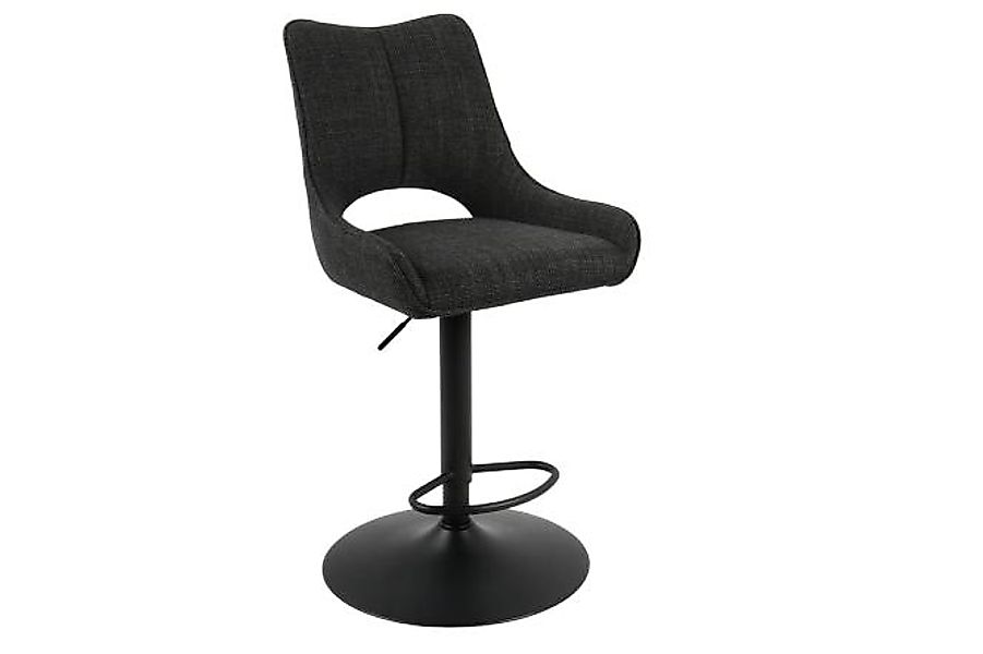 Barhocker höhenverstellbar und drehbar 1 Stück Webstoff Anthrazit günstig online kaufen