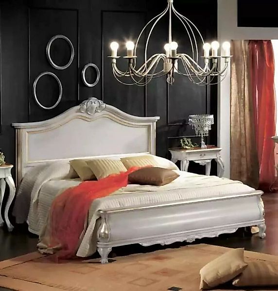 JVmoebel Bett Luxuriöses Gepolstertes Weißes Bett Holzdesign Luxus (1-tlg., günstig online kaufen