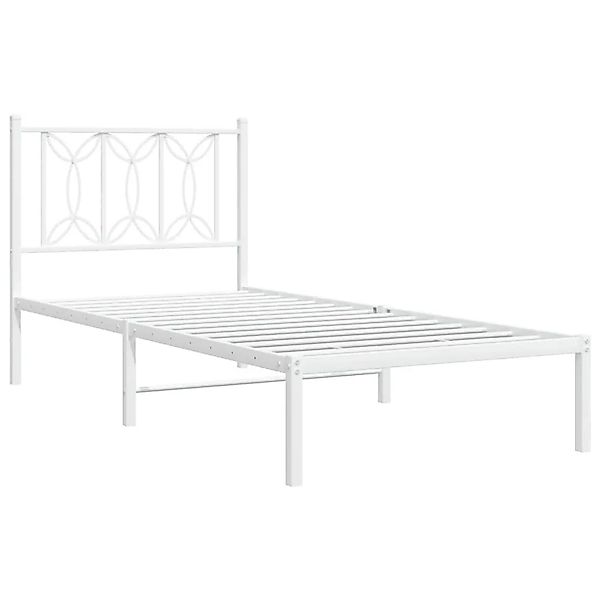 vidaXL Metallbett ohne Matratze mit Kopfteil Weiß 75x190 cm 376167 günstig online kaufen