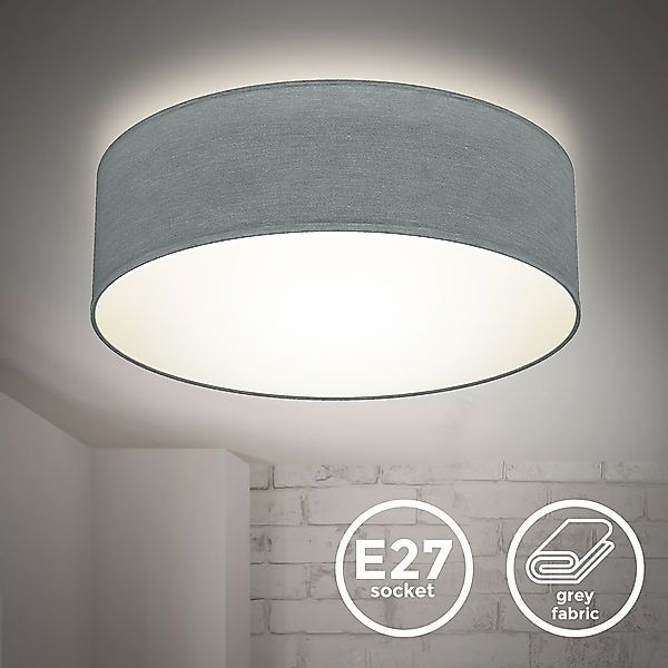 B.K.Licht Deckenleuchte Stoff-Deckenlampe Ø30cm 1-flammig E27 günstig online kaufen