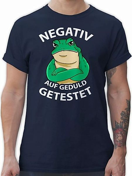 Shirtracer T-Shirt Negativ auf Geduld getestet - Frosch Sprüche Statement m günstig online kaufen