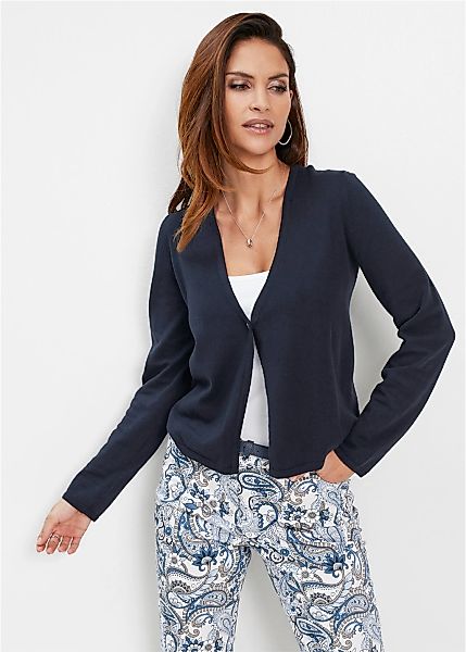 bonprix Strickjacke 1 bequeme Passform, klassischer Stil, aus Baumwolle und günstig online kaufen