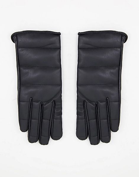 Mango – Gesteppte Handschuhe aus Kunstleder in Schwarz günstig online kaufen