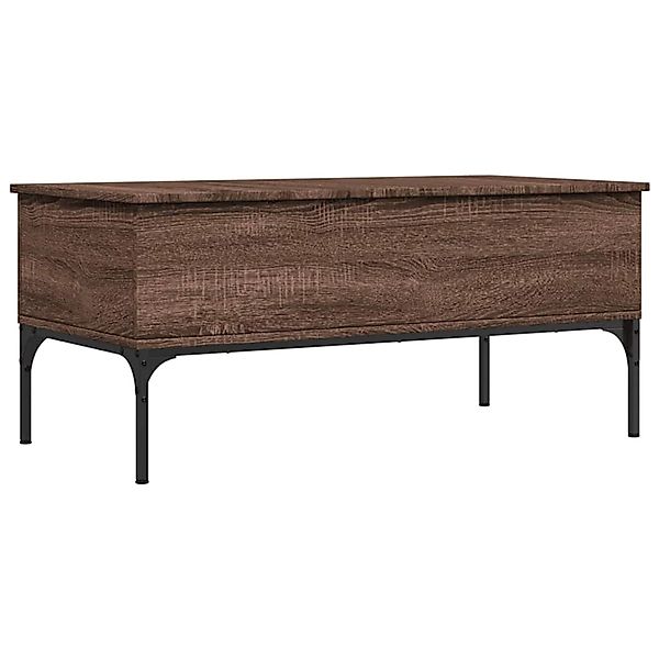 vidaXL Couchtisch Braun Eichen-Optik 100x50x45 cm Holzwerkstoff Metall 8454 günstig online kaufen