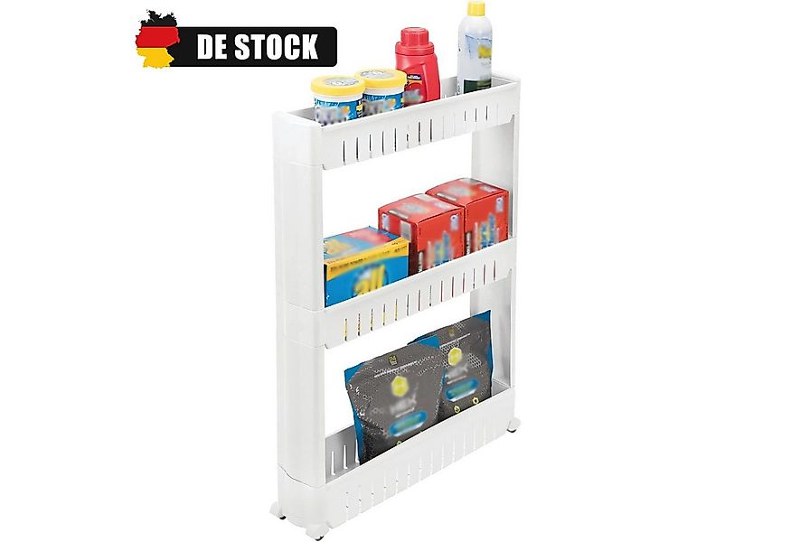 OSTWOLKE Seitenregal 3 Ebenen Nischenregal Rollwagen Küchenregal Nischenwag günstig online kaufen