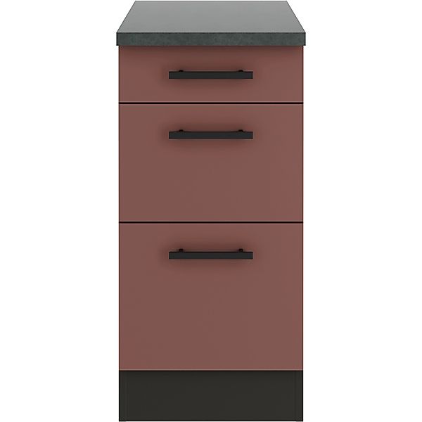 OPTIFIT Nizza407 Küchen-Unterschrank 40 cm Rostrot günstig online kaufen