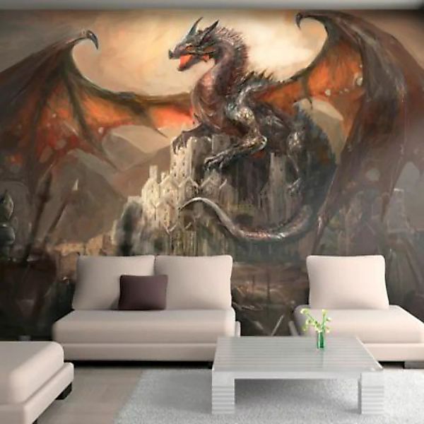 artgeist Fototapete Dragon castle mehrfarbig Gr. 100 x 70 günstig online kaufen