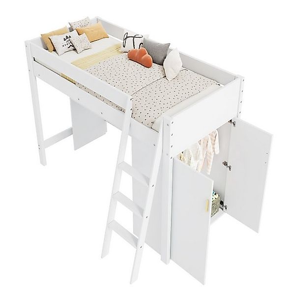 DOPWii Holzbett Kinder-Hochbett 90x200cm,Multifunktional mit Leiter,Schreib günstig online kaufen