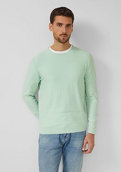 s.Oliver Longpullover Strickpullover Strickpullover mit Flammgarnstruktur u günstig online kaufen