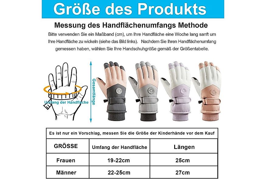 Sunicol Skihandschuhe Wasserdichte Touchscreen Winterhandschuhe Warm Thermo günstig online kaufen