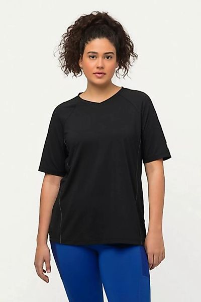 Ulla Popken Rundhalsshirt T-Shirt UV-Schutz 50+ V-Ausschnitt Halbarm günstig online kaufen