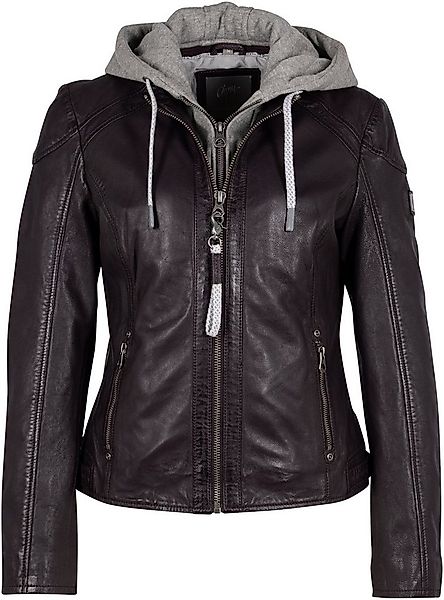 Mauritius Lederjacke GWAlice mit Reißverschlusstaschen, Ziernähte, Kapuzene günstig online kaufen