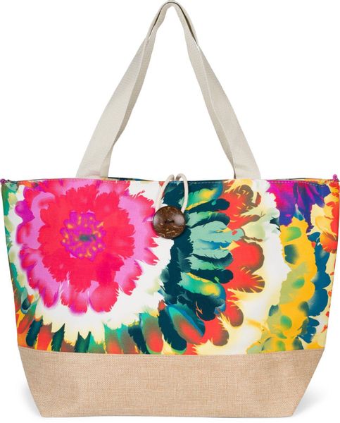styleBREAKER Strandtasche Strandtasche mit Blumen Muster günstig online kaufen