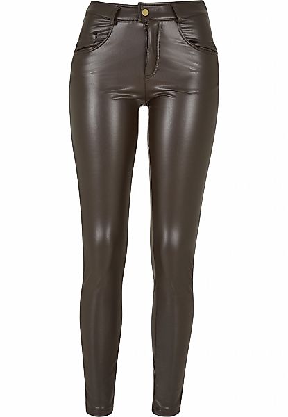 URBAN CLASSICS Stoffhose "Urban Classics Damen Ladies Mid Waist Synthetic L günstig online kaufen
