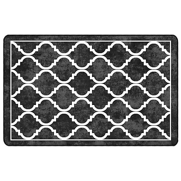 vidaXL Teppich Waschbar Schwarz Und Weiß 190x300 Cm Rutschfest 1928088 günstig online kaufen