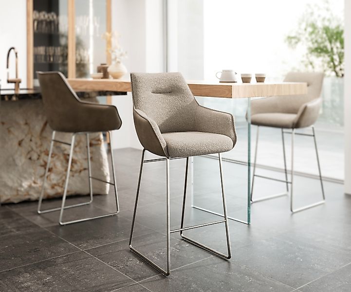 DELIFE Barhocker Alja-Flex, Kufengestell Edelstahl Materialmix günstig online kaufen