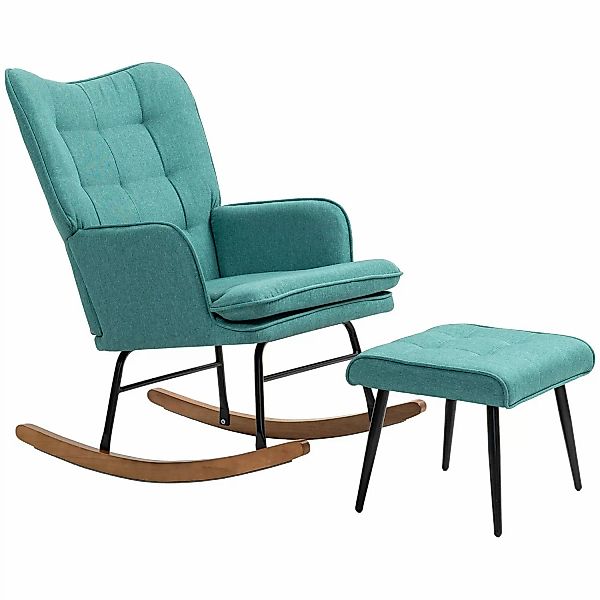 HOMCOM Schaukelsessel Stillsessel mit Hocker (Schaukelstuhl, günstig online kaufen