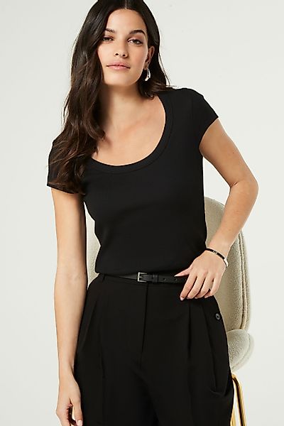 Next T-Shirt Slim Fit geripptes T-Shirt günstig online kaufen