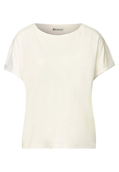 STREET ONE T-Shirt - Jersey-Shirt Damen – Mesh-Details Schulter – U-Boot-Au günstig online kaufen