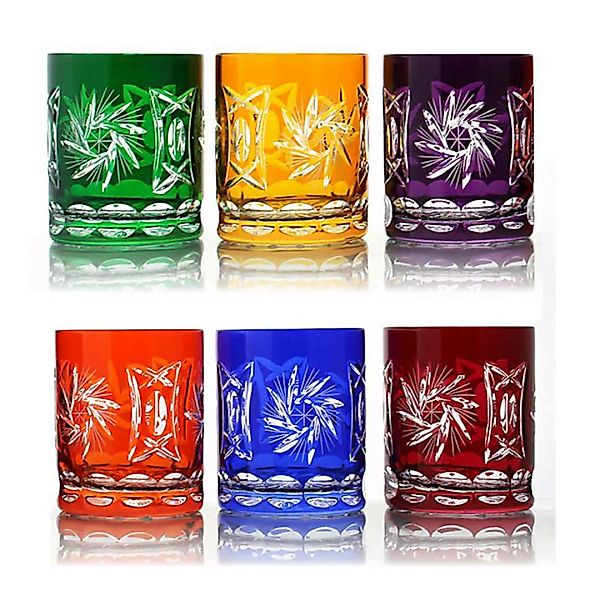 Whiskyglas Schleuderstern farbiges 6er Set 280 ml günstig online kaufen