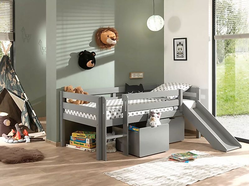Vipack Spielbett "Pino, Kiefer massiv, mit Rolllattenrost, 2 Rollboxen, Mad günstig online kaufen