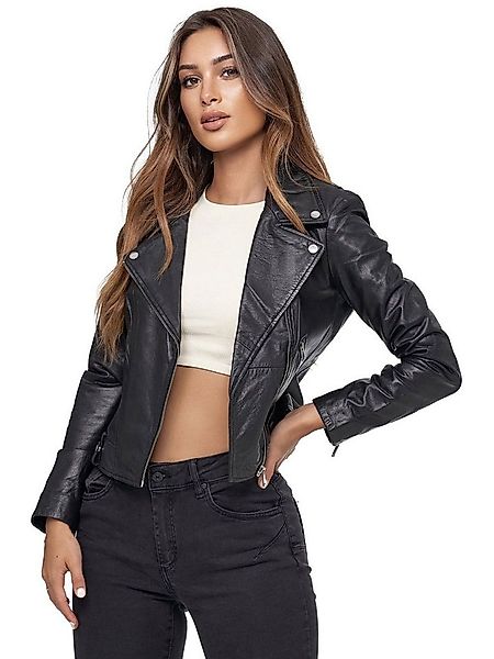 Tazzio Lederjacke F507 Biker Look mit coolen Zipper-Details & Reverskragen günstig online kaufen