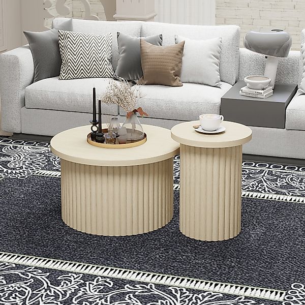 HAUSS SPOLE Couchtisch Rund 2er-Set Wohnzimmertisch günstig online kaufen