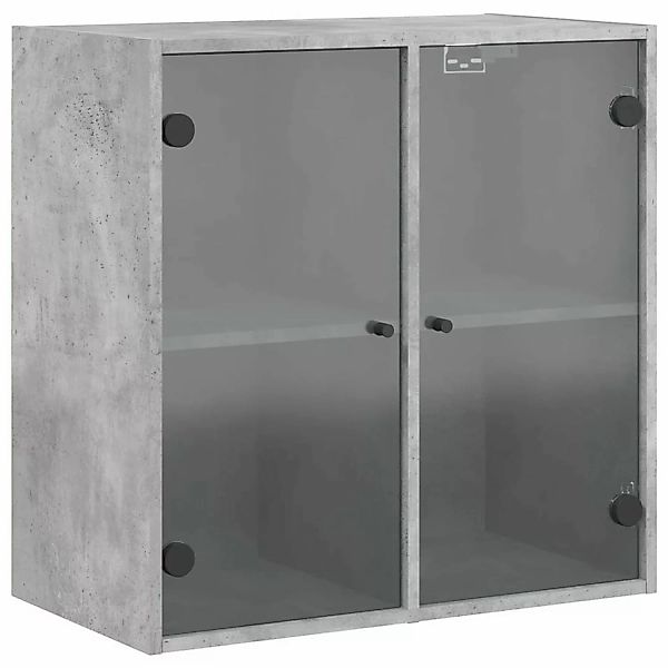 vidaXL Hängeschrank Wandschrank mit Glastüren Betongrau 68x37x68,5 cm günstig online kaufen