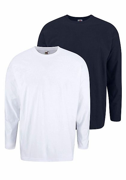 Fruit of the Loom Langarmshirt (Packung, 2-tlg) aus reiner Baumwolle, 2-er günstig online kaufen