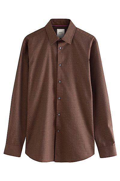 Next Langarmhemd Pflegeleichtes, paspeliertes Slim Fit günstig online kaufen
