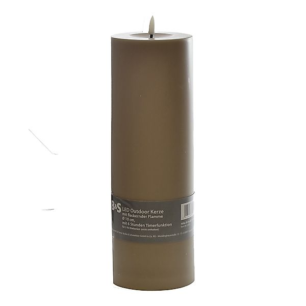 B&S LED-Kerze LED Kunststoffkerze Outdoor taupe günstig online kaufen