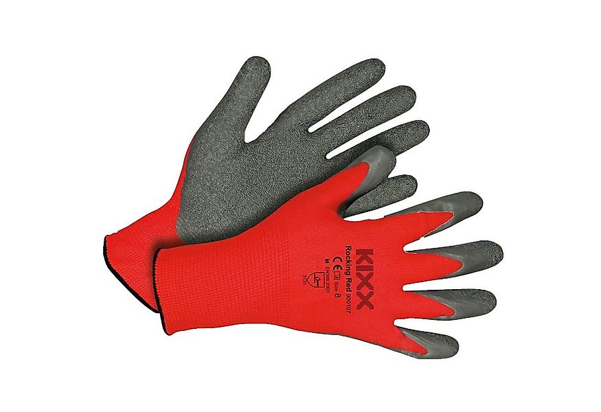 KIXX Gartenhandschuhe Handschuhe für die Gartenarbeit Rot/Grau - Größe 10 günstig online kaufen
