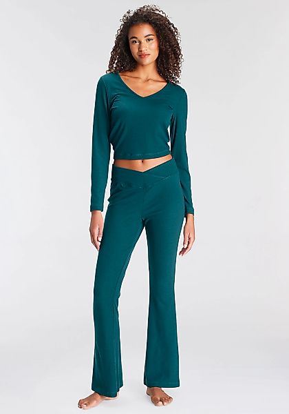 LASCANA Pyjama Set, 2 Stk. tlg., aus schönem Ripp-Material günstig online kaufen