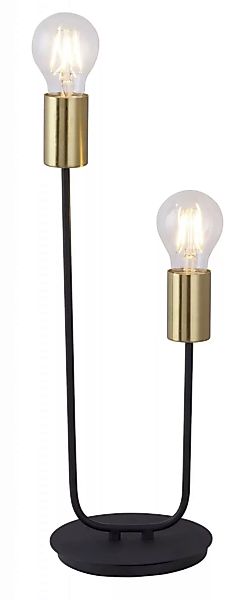 Tischlampe gold schwarz 2 flammig E27 Lanny günstig online kaufen