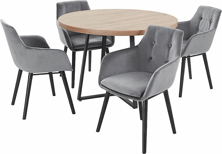 Home affaire Essgruppe 5 Stk. tlg. mit 4 Stühle günstig online kaufen