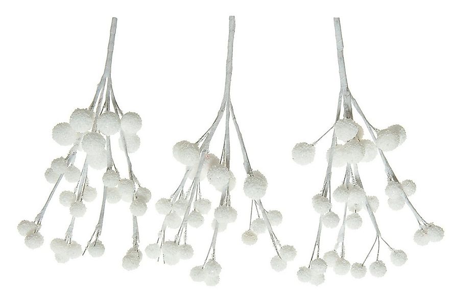 Kunstpflanze, Kaemingk, Beerenzweige mit Schnee künstlich 15cm weiß, 3 Stüc günstig online kaufen