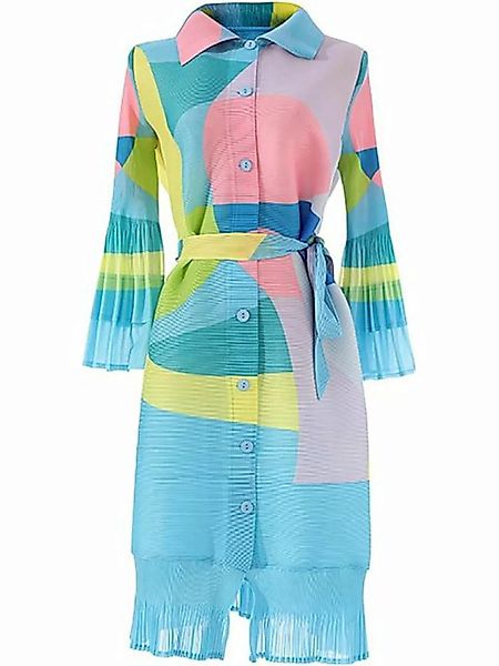 FIDDY Blusenkleid Hemdkleid Button Down Lange Blusenkleid Langarm Casual Ma günstig online kaufen
